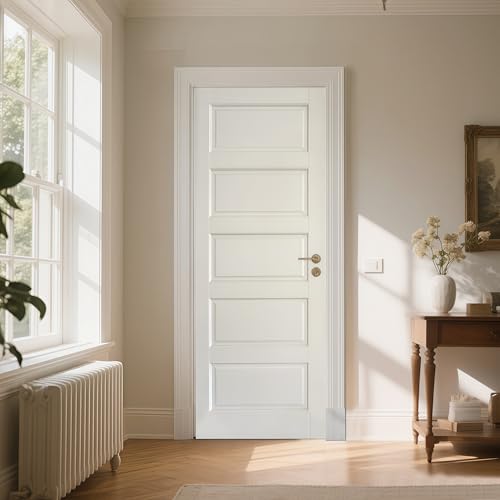 LetLcuk 28" x 80" Slab Door - Interior Slab Doors for Dining Room, Bedroom, Closet, Laundry Room, Bathroom, Pantry -French Door Panels with a 5-Panel Design