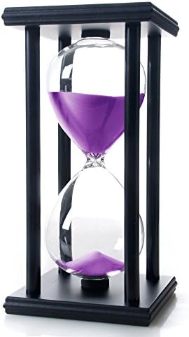 Bellaware 60 Minutes Hourglass, Wood Sand Timer,Purple