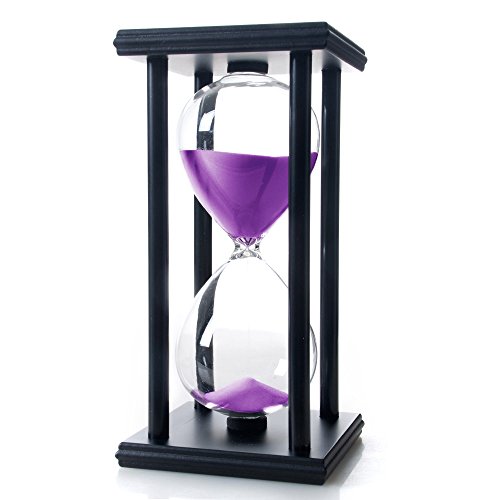 Bellaware Reloj de Arena, Reloj de Arena de Madera, 60 Minutos, Color Morado