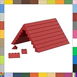 CMC imports 75 Klemmbausteine Dachsteine Dachbausteine Klemmbausteine Noppen Roof Slopes Ridged Tile Mix 6 vers. Farben (Rot / 620)