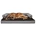Furhaven Lit orthopédique en mousse à mémoire de forme et gel de refroidissement pour chien et chat, imitation fourrure et fausse fourrure