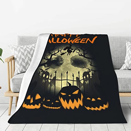 Fleece Throws Blanket Halloween Holiday Pumpkin Sherpa Plush Blanket Soft Bedding for Kids Adults Gifts 60 x 80in Cover