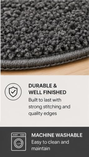 Image of Set of 2 Micro Anti Skid Bath Mat for Home Kitchen, Office, Water Absorbent Machine Washable and Quick Dry Luxury Mats for Bathroom, Kitchen, Entrance. (Grey Open)