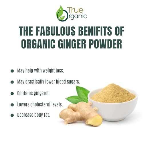 True Organic Ceylon Ginger Powder, 1 Pound Bulk Bag, Certified USDA Organic & Kosher, Non-GMO, Organic Ginger Powder Pure Ceylon Quality - Thumbnail 3