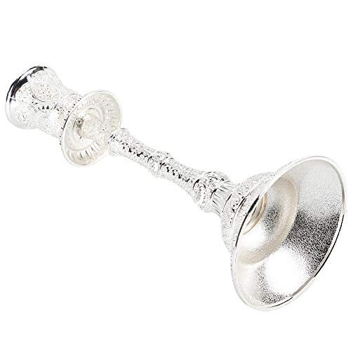 Castiçais banhados a prata, 2 castiçais elegantes e cônicos vintage de metal para castiçal de pilar