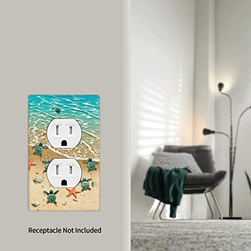 Beach Turtle Duplex Outlet Cover Wall Plates Decorate Outlet Covers For Electrical Outlets Switch Plate Decorative Wallplate Plug Cover 4.5*2.76 Inch #TOP5