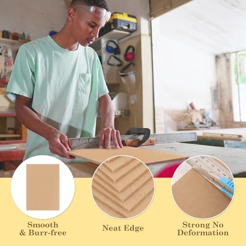 LOPYXBR 16 Stück A4 MDF Platte 30X21cm MDF Platten 3mm Holzplatten zum Basteln für Laser, CNC Router, Modellierung, Malerei und Dekor