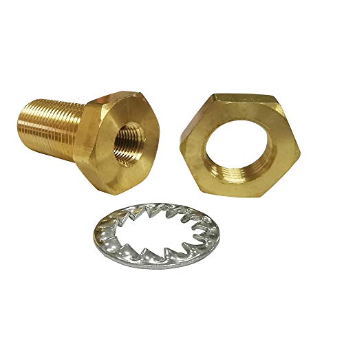 Legines Brass Pipe Fitting, Bulkhead Anchor Coupling, Bulkhead Tank Fitting, Frame Nipple, 1/8" Npt Female, 1-1/2" Length (Pack Of 2) #TOP5