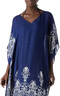 Moss Rose Women's Swimsuit Cover up Beach Kaftan for Bathing Suit with Floral Pattern