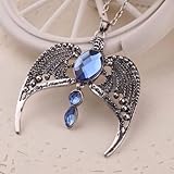 Ravenclaw Antique Silver Eagle Pendant with Blue Accents