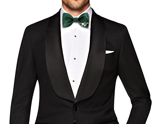 Image of GUUNIEE Men's Satin Silk Racehorse Bow Ties Pre-tied Solid Horse Racing Bowtie
