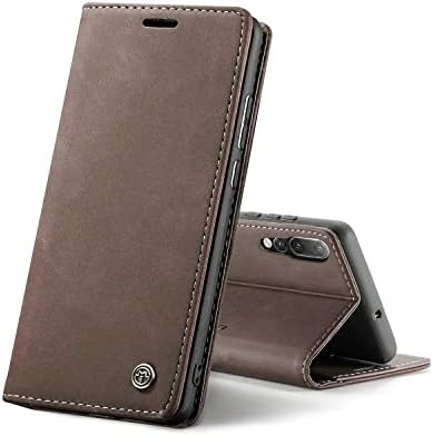 Chocoyi Leather Case for Xiaomi Redmi Note 10 4G/Note 10S, Protective PU Leather Wallet Case, Magnetic Closure, Card Slots, Stand Function - Coffee