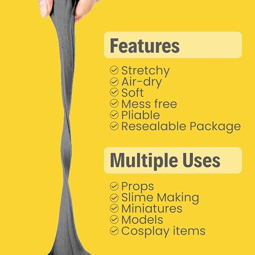 Image of BOHS Foam Clay, Gray Air Dry Modeling Clay, 1.1 lb | Soft, lightweight; crack-free finish; EVA and polystyrene foam details; cosplay props, figurines, fake bakes and slime making