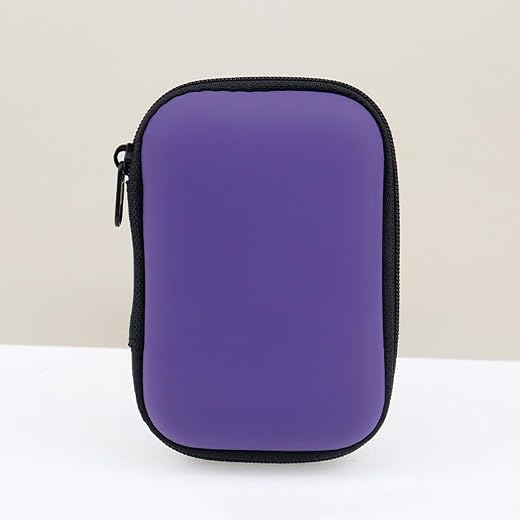 1PC Hard Storage Suitcase, Suitable for Electronic Accessory Handbags, Portable Storage Bags, can Store Power Cords, Chargers, Headphones (Purple)