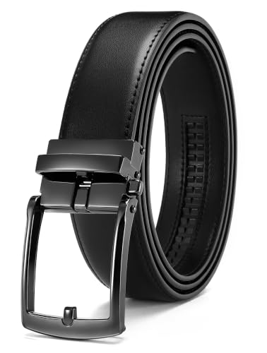 Image of CHAOREN Click Belt Men - 1 3 /8 inch Leather Ratchet Belt for Dress Casual