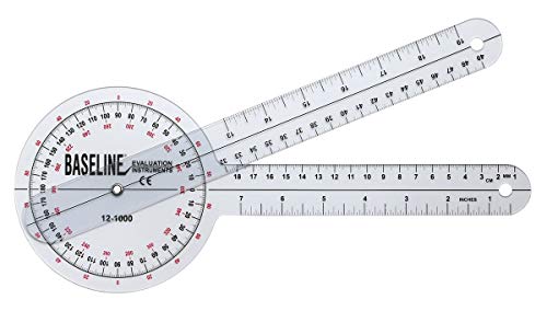 Goniómetro de plástico con brazos de 12 pulgadas y cabeza 360° miniatura 2