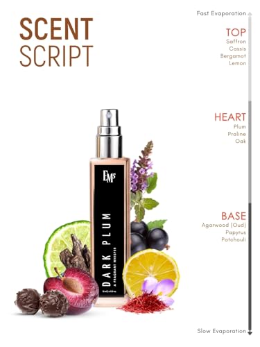 Image of EM5 Dark Plum Unisex Perfume | Fruity Woody Spicy Oud Fragrance | Eau de Parfum Spray | Strong & Long Lasting Scent | Luxury Gift for Him & Her | 15ml