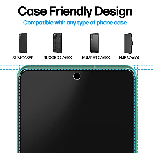 Power Theory Designed For Samsung Galaxy A52 And A52S 5G Screen Protector Tempered Glass [9H Hardness], Easy Install Kit, 99% Hd Bubble Free Clear, Case Friendly, Anti-Scratch, 2 Pack #TOP5