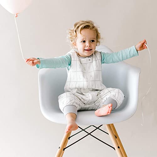 Tealbee Dreamsuit: Toddler Sleep Sack With Feet 12-18 Months, 18-24 Months - 1.2 Tog Four Season Baby Wearable Blanket For Walkers - Bamboo, Organic Cotton Sleeping Bag (12M-2T) - Alphabet #TOP6