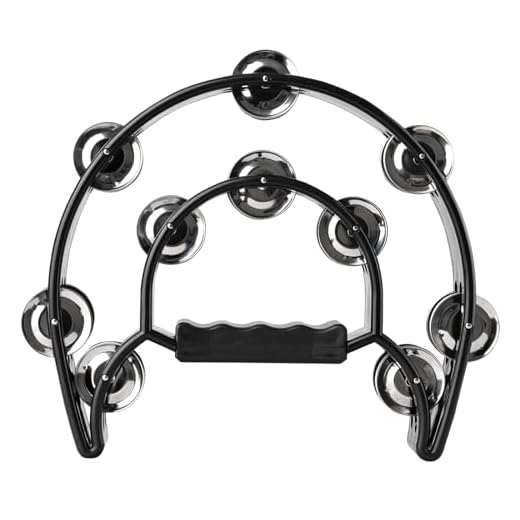 Pandereta de Mano, Pandereta Percusión, Instrumentos Ritmo, Instrumento Musical de Percusión, Adecuado para Bodas, Fiestas, Clubes, Ktv y Celebraciones, Negro