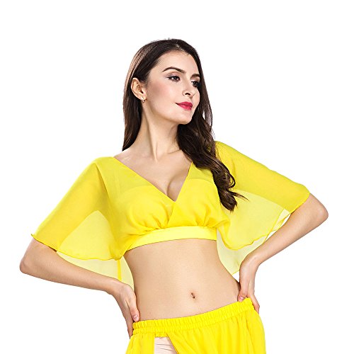 Maillot de danse orientale fluide jaune pour éviter les irritations