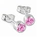 Produktbild SilberDream Ohrringe 5mm für Damen 925 Silber Ohrstecker Zirkonia pink SDO503P