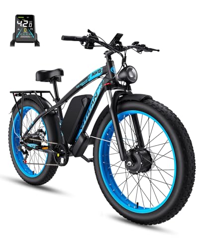 HOWTIN H5 2000W Dual Motor E-Bike: 40MPH High-Speed, 52V 25AH Removable Battery 50+ Mile Range, AWD 24" Fat Tire All-Terrain Electric Bike for Adults (Men & Women), Mountain, Off-Road, Street, Commute -  Guangzhou Gedesheng Electeic vehicle Co.,Ltd