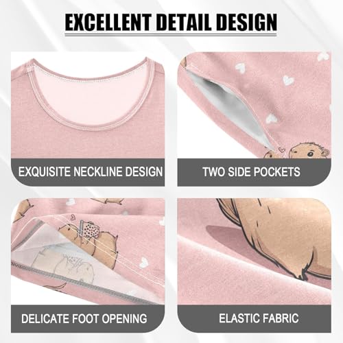 Capybara Strawberry Pajamas Sets Cute Summer Shorts Set for Nightwears4