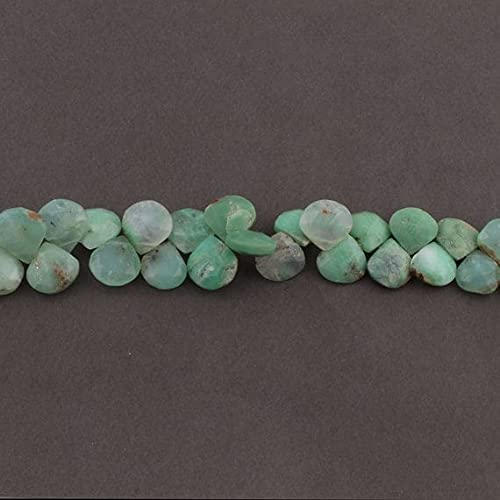 Chrysoprase naturelle contre les imitations plastiques : perles cœurs facettés 8 pouces