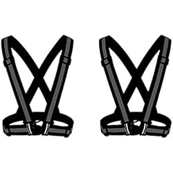 Prendas De Seguridad HYCOPROT Chaleco de Seguridad Reflectante para Adultos / Niños, Chaqueta de Chaleco de Trabajo Ajustable de Alta Visibilidad Equipo Deportivo de alta Visibilidad, Paquete de 2 (Negro)