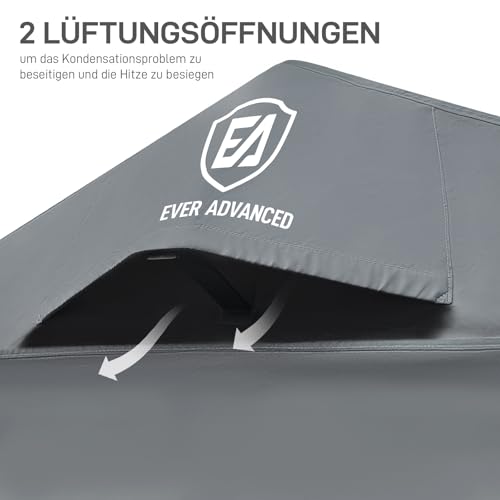 EVER ADVANCED Gerätezelt 120x180x165cm, Gerätehaus 3000MM Wasserdicht Zeltgarage mit 2 Belüftungsöffnungen, Geräteschuppen Fahradgarage Fahrradschuppen Aufbewahrungsgarage Allzwecküberdachung, Grau