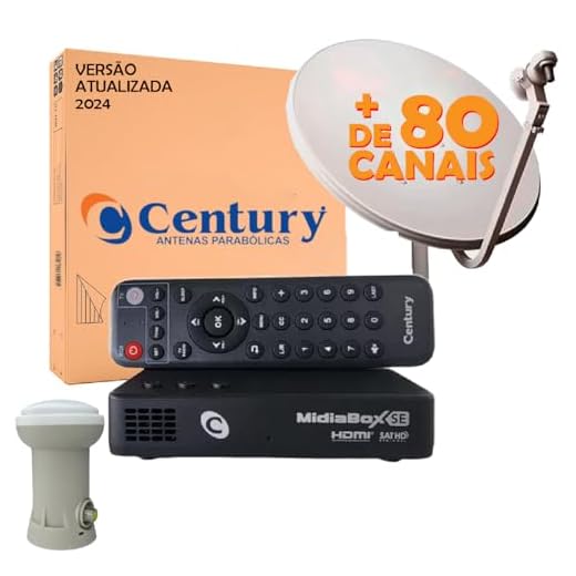 Kit Antena Parabolica Century 60cm Banda Ku 5g Midiabox Se