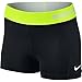 Nike Women's Pro Cool 3-Inch Training Shorts (Black/Volt/White/X-Small)
