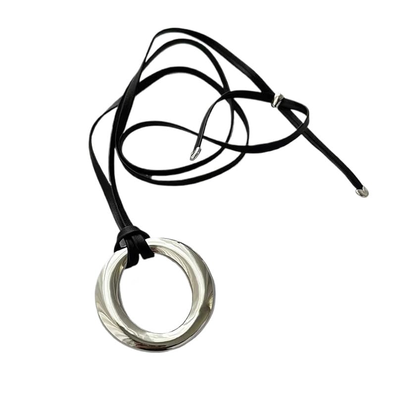 Collier anneau géométrique avec chaîne de clavicule réglable style cool