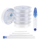 【Práctico Set】El hilo elastico pulseras viene con una aguja de rebordear y tijeras de seguridad con tapa, estas herramientas son suficientes para que usted utilice en bricolaje y mejorar la eficiencia de rebordear, no es necesario comprar herramientas adicionales.