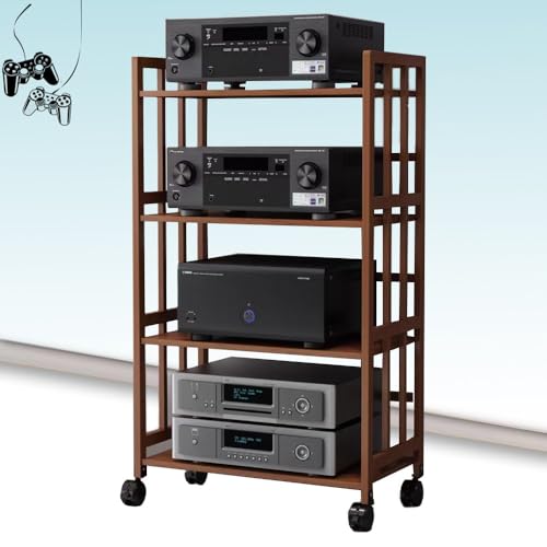Verstellbares HiFi-O-Rack – 2/3/4/5-stöckiger Ma Sto Schrank aus Holz auf Rädern für Heimkino, AV-Equint und Unterhaltungssysteme