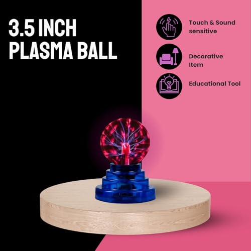 Image of Tradeopia 3.5 inch Interactive Plasma Ball - Mesmerizing Light Show, Perfect for Desk Decor and Science Enthusiasts