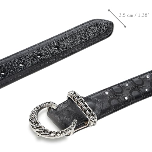 Cuadra Casual Belt for Women in Stingray Leather Black4