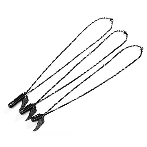 Xiuda Dog Ashes Necklace Cylinder With Angel Wing Charm Urn Necklaces Pendant Cremation Jewelry #TOP5