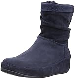 FitFlop Women's Zip Up Crush Suede Boot,Supernavy,8 M US