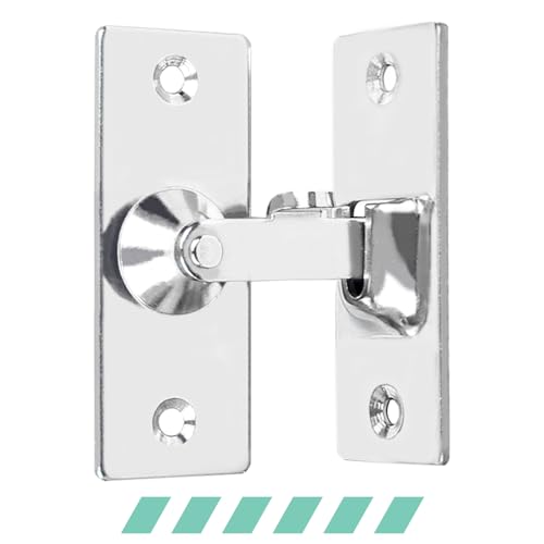 Image of WANLIAN MINI Size 90 Degree Door Latch Sliding Door Lock Screen Door Latch Pocket Door Latch | Quick-Access Locking for Privacy in Bathroom, Toilet, RVs & Small Spaces, Left Or Right Application, 304# Stainless Steel