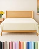 Twin Size Flat Sheet - Hotel Quality Top Flat Bed Sheet Only - Ultra-Soft, Breathable & Cooling - Fade & Wrinkle Free - Easy-Care, Stain & Shrink Resistant Bedding - Easy-Fit & Oeko-Tex - Off White
