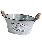 Seau à fleurs en métal - il est plutôt joli avec les lettres dessus, seau en fer