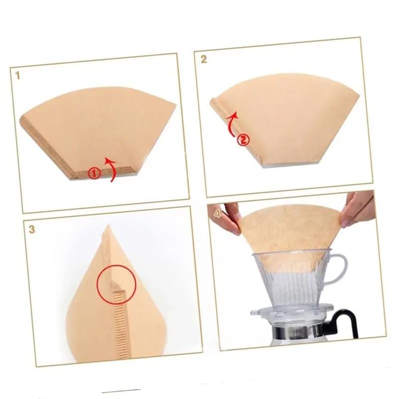 Kegel-Kaffeefilter Verhindern Überlauf, 300 Stück For Kaffeefilterpapier For Kaffeeliebhaber