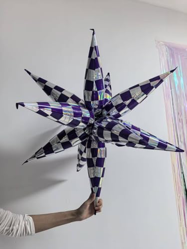 Image of Purple Gingham Balloons Check Balloons Gingham Birthday Party Decorations for Kpop Birthday Party Decoration Halloween Themed Party Decor Space Baby Shower Supplies