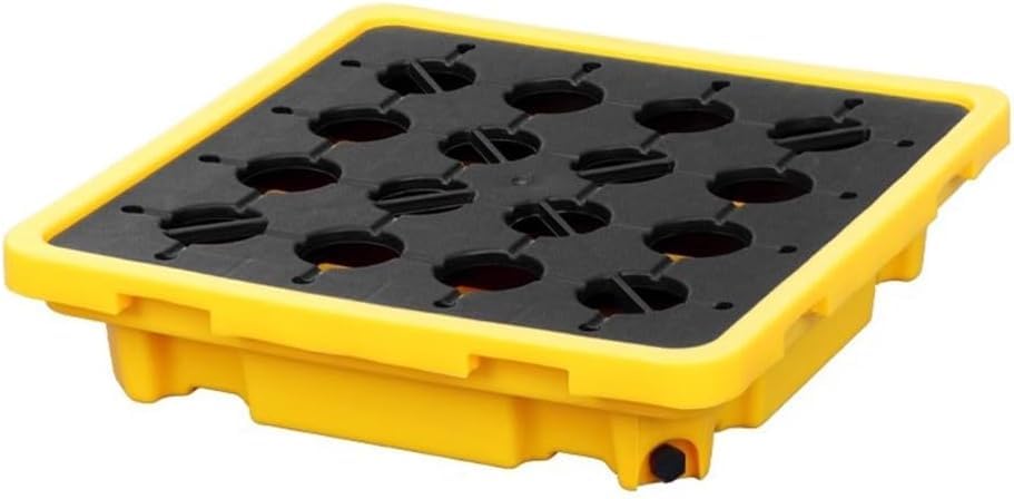 Plateforme modulaire étanche avec bac de rétention pour stockage sûr de fûts d'huile