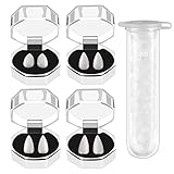 CJBIN Vampirzähne, 4 Paar Vampir Zähne Vampir Fangs Kit 4 Größen Custom Fangs Vampierzähne Gefälschte Zahnersatz mit 1 Rohr Zähne Pellets Klebstoff für Cosplay Party Requisiten Halloween Party Zähne