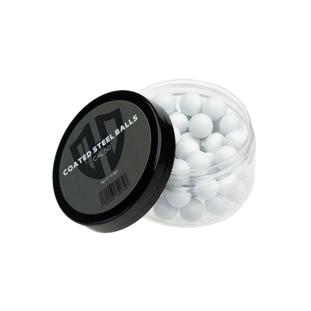 50 bolas de acero revestido, 5 g, extremadamente duras, HDR50, HDP50, ALFA 1.50, AEA Challenger, color blanco