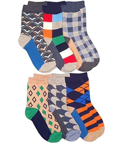 Image of Jefferies Socks Boys Fashion Novelty Dinosaur Stripes Pattern Variety Crew Socks 9 Pair Pack