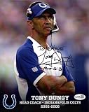 TONY DUNGY HAND SIGNED 8x10 COLOR PHOTO HOF COLTS COACH TO STEVE JSA - Autographed NFL Photos